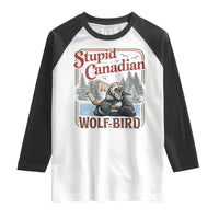 Stupid Canadian Wolf Bird Raglan Shirt Vintage Heated Hookey Loon Meme