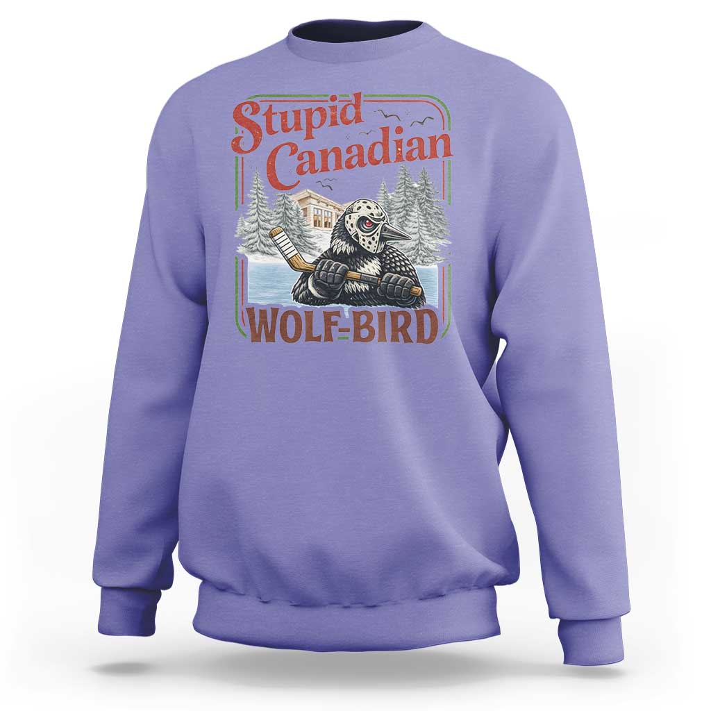 Stupid Canadian Wolf Bird Sweatshirt Vintage Heated Hookey Loon Meme