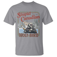 Stupid Canadian Wolf Bird T Shirt Vintage Heated Hookey Loon Meme