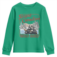 Stupid Canadian Wolf Bird Youth Sweatshirt Vintage Heated Hookey Loon Meme