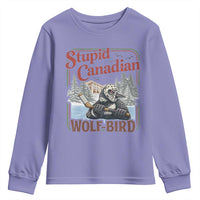 Stupid Canadian Wolf Bird Youth Sweatshirt Vintage Heated Hookey Loon Meme