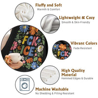 Fck Ice Throw Blanket Funny Boho Floral Resist Retro Pro Immigration