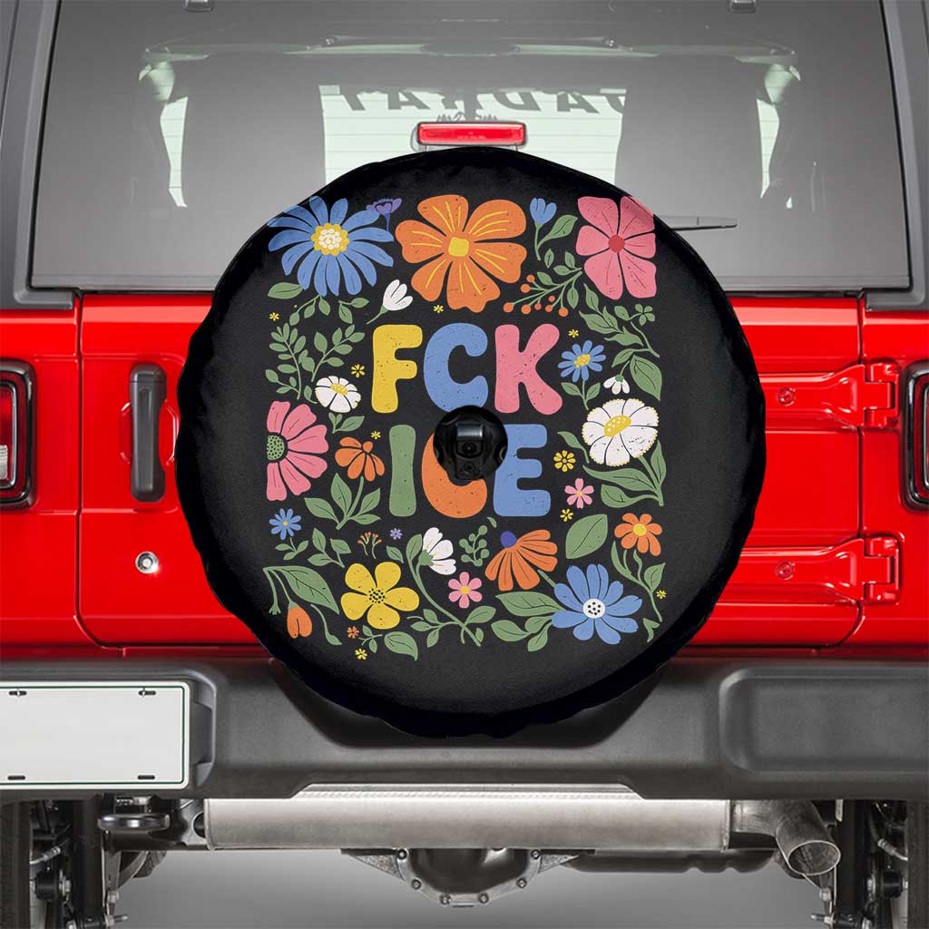 Fck Ice Spare Tire Cover Funny Boho Floral Resist Retro Pro Immigration
