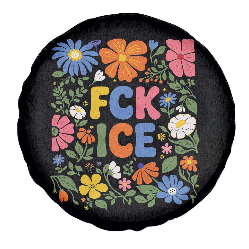 Fck Ice Spare Tire Cover Funny Boho Floral Resist Retro Pro Immigration