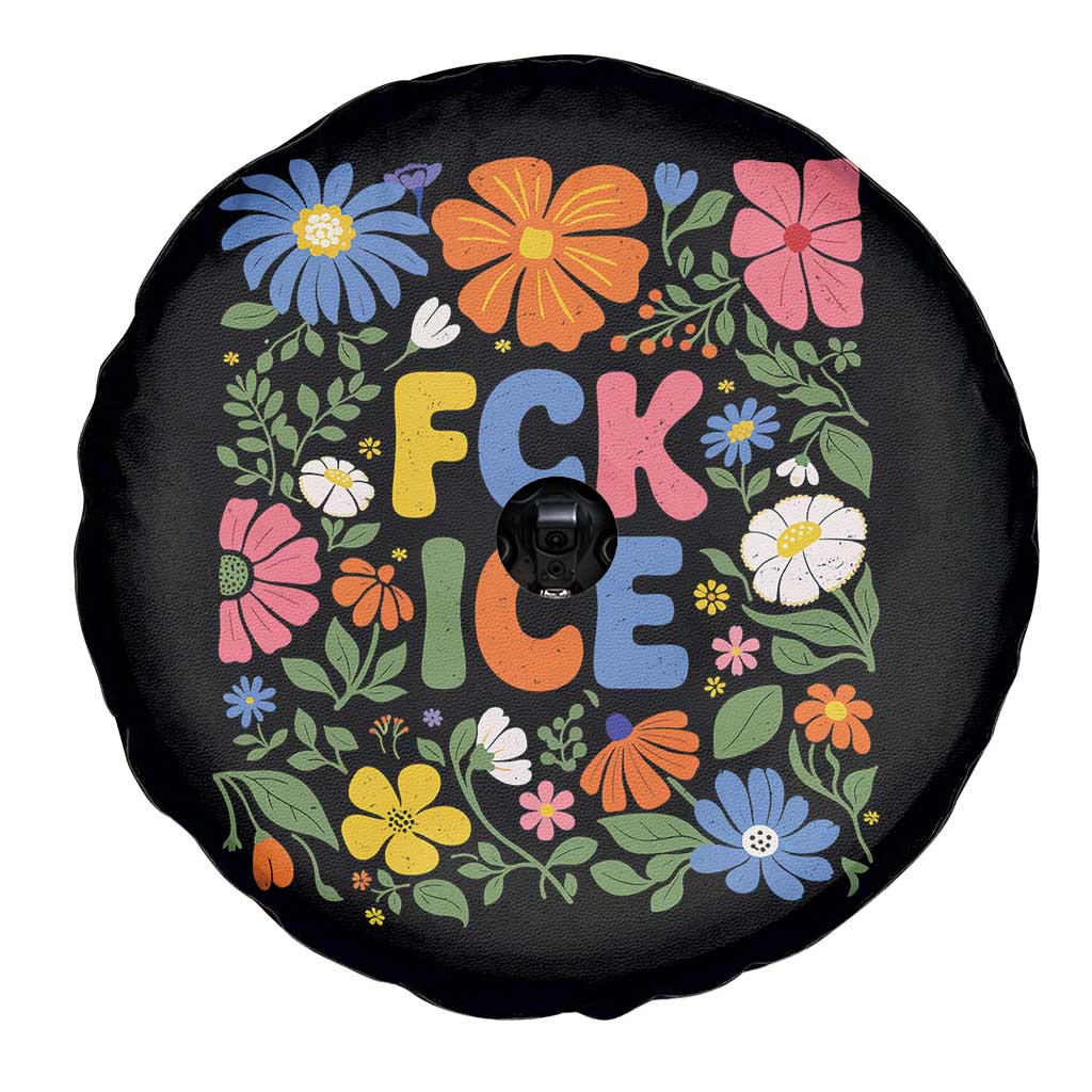 Fck Ice Spare Tire Cover Funny Boho Floral Resist Retro Pro Immigration