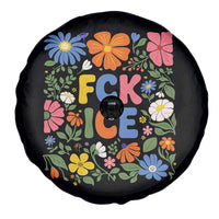 Fck Ice Spare Tire Cover Funny Boho Floral Resist Retro Pro Immigration