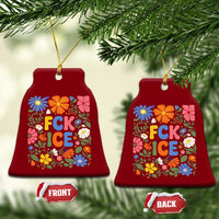 Fck Ice Ceramic Ornament Funny Boho Floral Resist Retro Pro Immigration