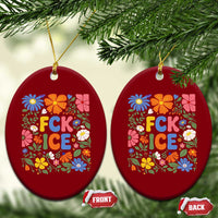 Fck Ice Ceramic Ornament Funny Boho Floral Resist Retro Pro Immigration