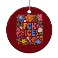 Fck Ice Ceramic Ornament Funny Boho Floral Resist Retro Pro Immigration