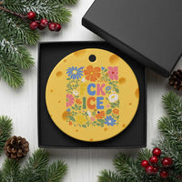 Fck Ice Ceramic Ornament Funny Boho Floral Resist Retro Pro Immigration
