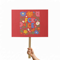 Fck Ice Protest Sign Funny Boho Floral Resist Retro Pro Immigration