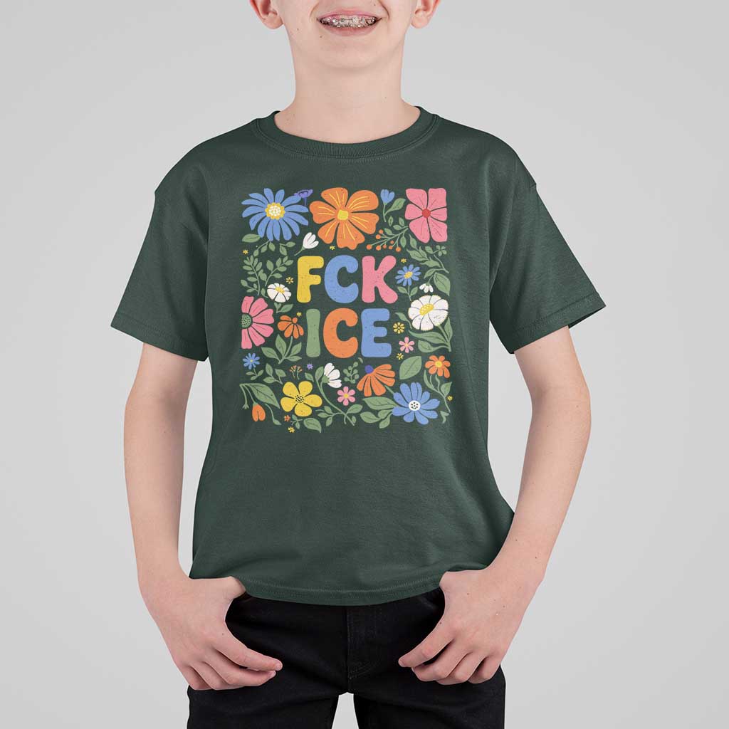 Fck Ice T Shirt For Kid Funny Boho Floral Resist Retro Pro Immigration