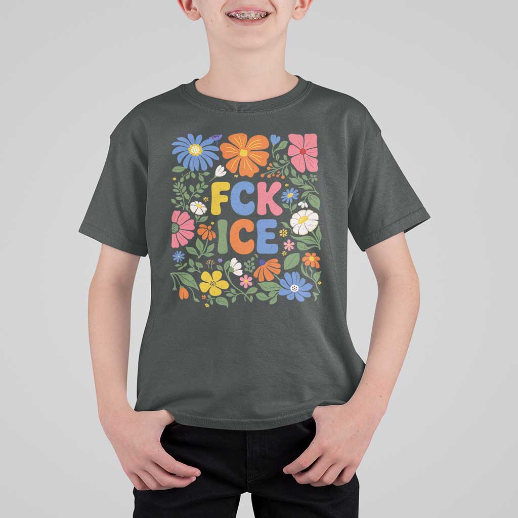 Fck Ice T Shirt For Kid Funny Boho Floral Resist Retro Pro Immigration
