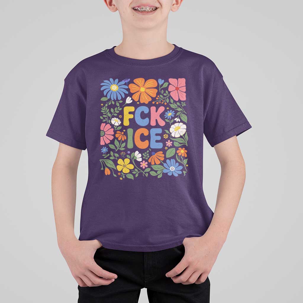 Fck Ice T Shirt For Kid Funny Boho Floral Resist Retro Pro Immigration