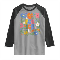 Fck Ice Raglan Shirt Funny Boho Floral Resist Retro Pro Immigration