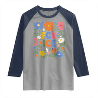 Fck Ice Raglan Shirt Funny Boho Floral Resist Retro Pro Immigration