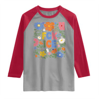 Fck Ice Raglan Shirt Funny Boho Floral Resist Retro Pro Immigration