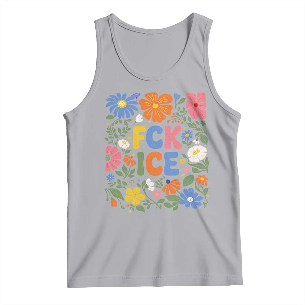 Fck Ice Tank Top Funny Boho Floral Resist Retro Pro Immigration