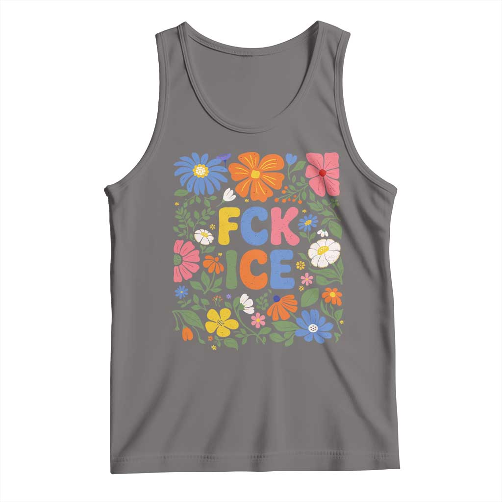 Fck Ice Tank Top Funny Boho Floral Resist Retro Pro Immigration