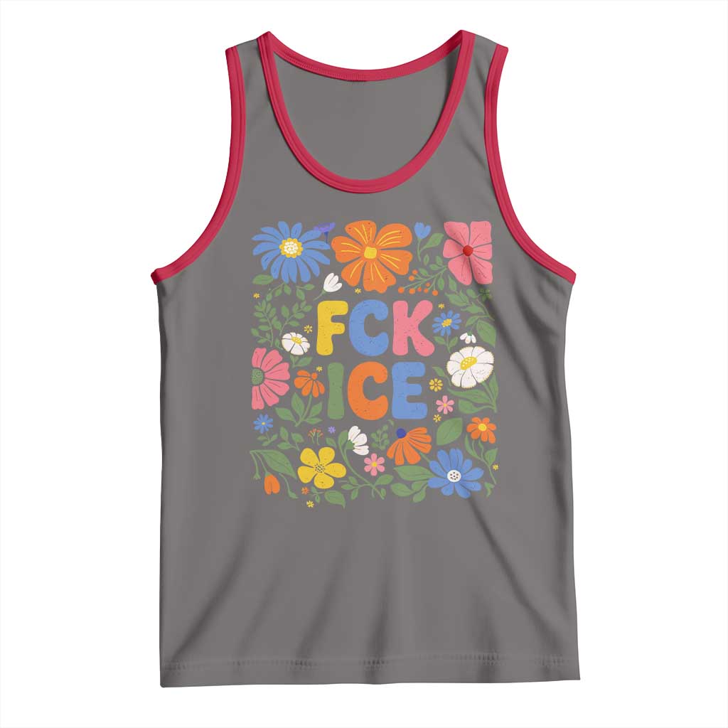Fck Ice Tank Top Funny Boho Floral Resist Retro Pro Immigration