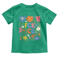 Fck Ice Toddler T Shirt Funny Boho Floral Resist Retro Pro Immigration