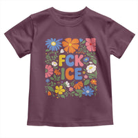 Fck Ice Toddler T Shirt Funny Boho Floral Resist Retro Pro Immigration