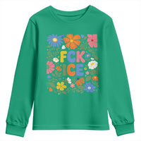 Fck Ice Youth Sweatshirt Funny Boho Floral Resist Retro Pro Immigration