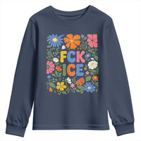 Fck Ice Youth Sweatshirt Funny Boho Floral Resist Retro Pro Immigration