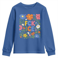Fck Ice Youth Sweatshirt Funny Boho Floral Resist Retro Pro Immigration