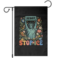 Stop ICE Garden Flag Funny Statue of Liberty Boho Floral Resist Retro