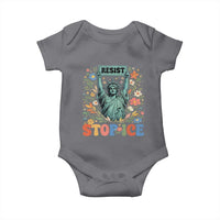 Stop ICE Baby Onesie Funny Statue of Liberty Boho Floral Resist Retro