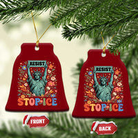 Stop ICE Ceramic Ornament Funny Statue of Liberty Boho Floral Resist Retro