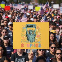 Stop ICE Protest Sign Funny Statue of Liberty Boho Floral Resist Retro