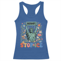 Stop ICE Racerback Tank Top Funny Statue of Liberty Boho Floral Resist Retro