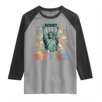 Stop ICE Raglan Shirt Funny Statue of Liberty Boho Floral Resist Retro