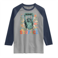 Stop ICE Raglan Shirt Funny Statue of Liberty Boho Floral Resist Retro