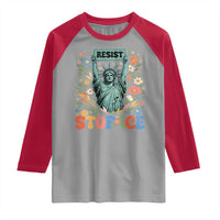 Stop ICE Raglan Shirt Funny Statue of Liberty Boho Floral Resist Retro