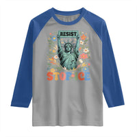 Stop ICE Raglan Shirt Funny Statue of Liberty Boho Floral Resist Retro