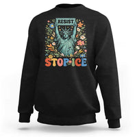 Stop ICE Sweatshirt Funny Statue of Liberty Boho Floral Resist Retro