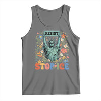 Stop ICE Tank Top Funny Statue of Liberty Boho Floral Resist Retro