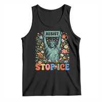 Stop ICE Tank Top Funny Statue of Liberty Boho Floral Resist Retro