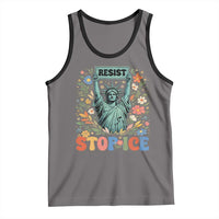 Stop ICE Tank Top Funny Statue of Liberty Boho Floral Resist Retro