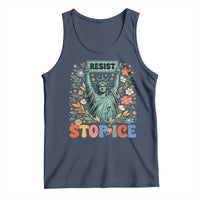 Stop ICE Tank Top Funny Statue of Liberty Boho Floral Resist Retro