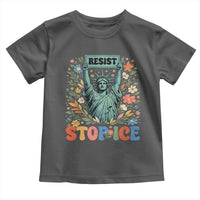 Stop ICE Toddler T Shirt Funny Statue of Liberty Boho Floral Resist Retro