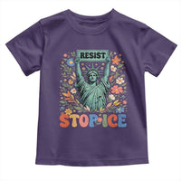 Stop ICE Toddler T Shirt Funny Statue of Liberty Boho Floral Resist Retro