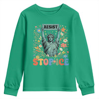 Stop ICE Youth Sweatshirt Funny Statue of Liberty Boho Floral Resist Retro
