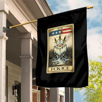Fck Ice Garden Flag Retro Tarot Card FDT Protest Satirical Graphic