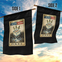 Fck Ice Garden Flag Retro Tarot Card FDT Protest Satirical Graphic