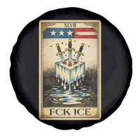 Fck Ice Spare Tire Cover Retro Tarot Card FDT Protest Satirical Graphic