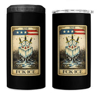 Fck Ice 4 in 1 Can Cooler Tumbler Retro Tarot Card FDT Protest Satirical Graphic
